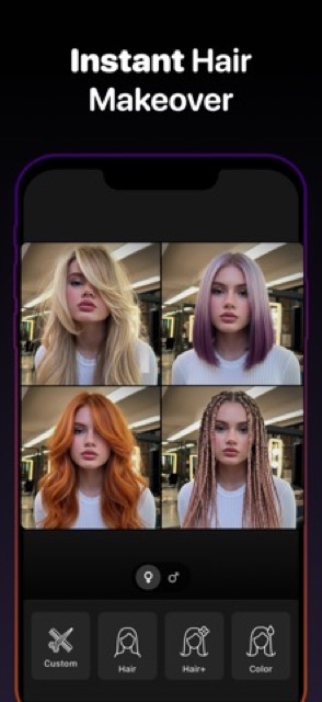 A screen from Hairstyle AI